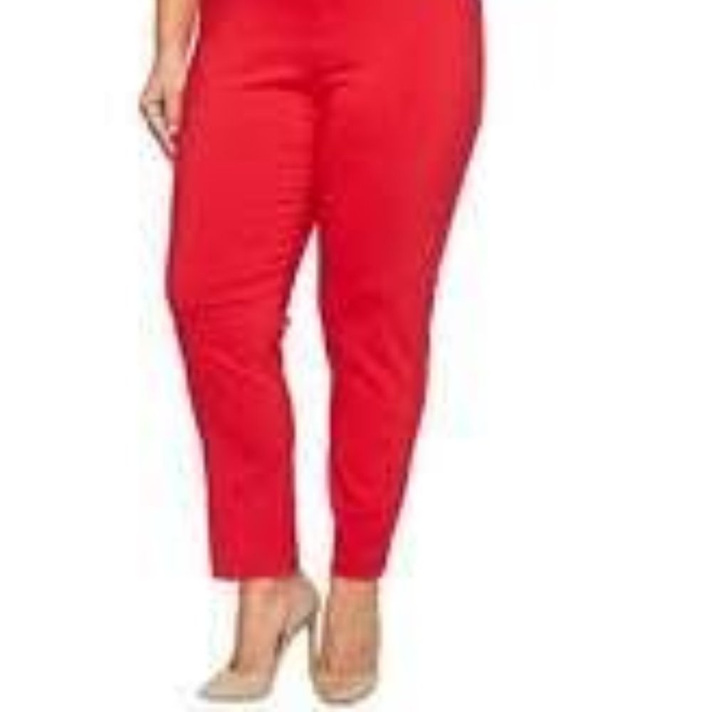 Plus size Red Stretch ankle pants